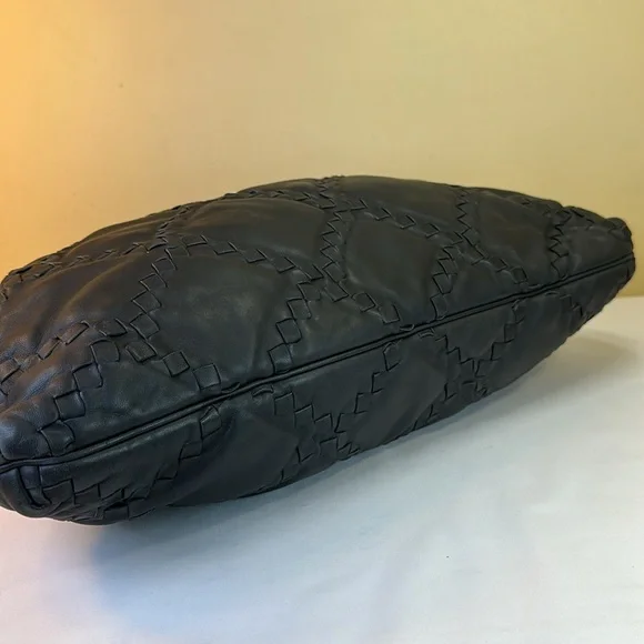 Bottega Veneta Intrecciato Trimmed Large Black leather Bag, Dustbag, Made Italy - Picture 16 of 17